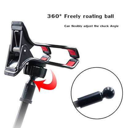 Cell Phone Holder, Universal Lazy Bracket Mobile Phone Stand, Flexible Gooseneck Long Arm Clip (Black) - color: Black