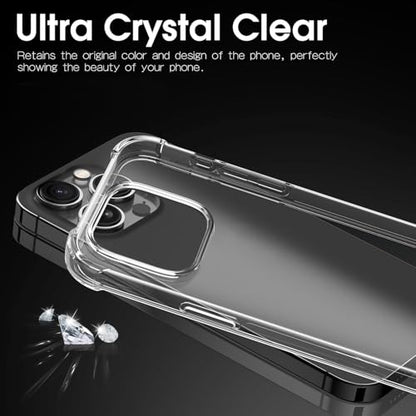 Clear case for iPhone 15 Pro, [Not Yellowing] [Military-Grade Drop Protection] Transparent Slim Phone Cases for iPhone 15 Pro with Shockproof Bumper (Clear, iPhone 15 Pro)