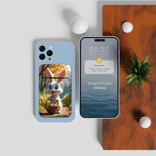 Phone Credit Card Holder Stick on, Cell Phone Pocket Self Adhesive Stretchy Stick on Wallet ID Credit Card Case Pouch Sleeve with Flap for All Smartphones, Bunter Osterhase - color: Bunter Osterhase