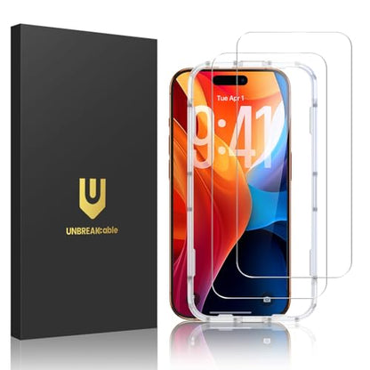 UNBREAKcable 2-Pack Screen Protector for iPhone 17 Pro Max Tempered Glass - size: iPhone 17 Pro Max