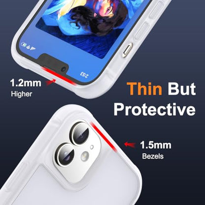 SKYLMW Compatible with iPhone 12/12 Pro Case with Stand,Translucent | iPhone 12 Case iPhone 12 Pro Case 6.1",Magnetic Ring Stand,Compatible with MagSafe,Military Protection,Great Grip Feeling - color: Translucent, size: Iphone 12 & Iphone 12 Pro