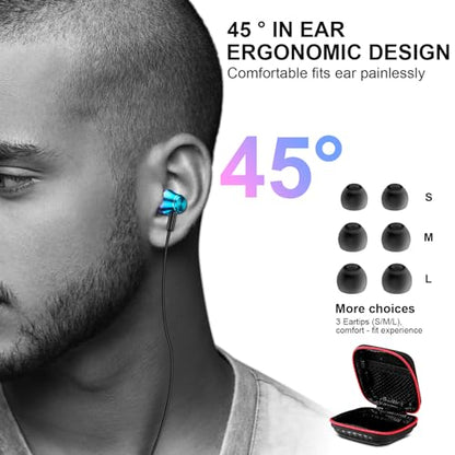USB C Headphone Wired Earbuds for Samsung S26 Ultra S25 FE S23 A17 A16 A36 - color: Purple Blue