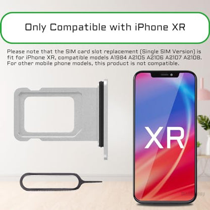 for iPhone XR Silver Single SIM Card Tray Slot Replacement