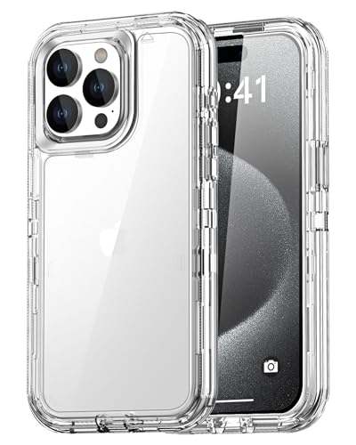 AICase Clear Case Compatible with iphone 15 Pro,Heavy Duty Durable 3-Layer [Not Yellowing][Military Grade Drop Protection]Shockproof/DropProof Protective Cover Compatible with iphone 15 Pro 6.1" 2023 - color: Clear, size: iphone 15 Pro
