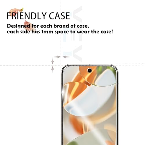 Screen Protector for Google Pixel 9 Pro, [2+2 Pack] Tempered Glass for Pixel 9 Pro & Camera Lens Protectors[Ultrasonic Fingerprint Unlock] [Case Friendly] [Bubble-Free] 6.3 Inches - size: Google Pixel 9 Pro