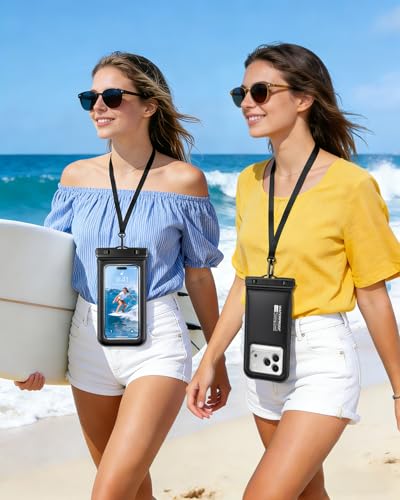 Floating Waterproof Phone Pouch 2 Pack, IP68 Dry Bag Up to 7.0" | Waterproof Phone Case fits All Smartphones, Floats in Water, Clear Underwater Shots for Beach Snorkel Cruise Kayak - size: 7.0 inch