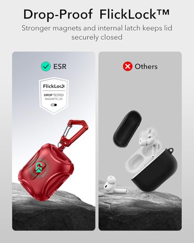 ESR for AirPods Pro 3 Case (2025), Compatible with MagSafe, Red - color: Red, size: AirPods Pro 3 Case