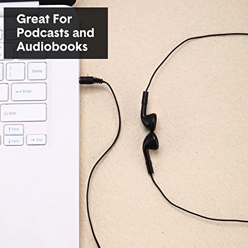 Konohan 150 Packs Earbuds Bulk Earphones 3.5 mm Headphones Wired Ear,Black - color: Black