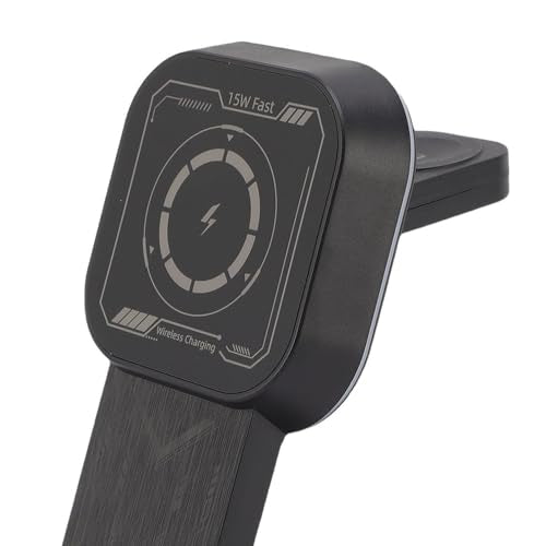 Zunate 3 in 1 Wireless Charging Station for Multiple Devices, 15W Fast Magnetic Dock with Foldable Adjustable Stand for Enabled Phones, Earbuds and Watches