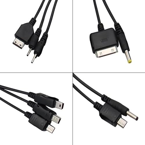 WOFALO 2 Pack (7.87inch) 10 in 1 Universal USB Cable, Multiple Universal Charging Cable for Cell Phones Blutooth Earphone Speaker Adapter Cable, 7.87inch