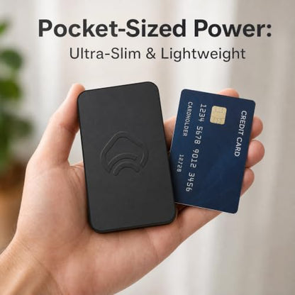 5000mAh Magnetic Power Bank for MagSafe iPhone, 20W USB-C, Black | 0.3in ultra-slim, 4oz aluminum shell, charges iPhone 16 to 55% in 30 min, wireless + wired, Type-C cable included