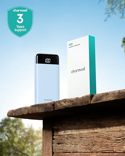 charmast Power Bank Portable Charger with Reinforced Built-in 4 Cables - color: SkyBlue