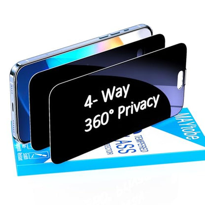 MAYtobe 2-Pack 360° Privacy Screen Protector for iPhone 17 Tempered Glass - size: iPhone 17(Black)