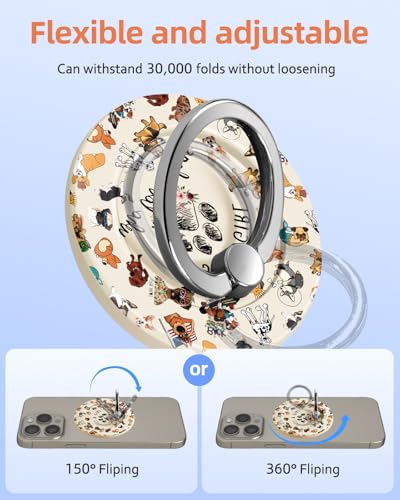 Toycamp Magnetic Phone Grip - Compatible with MagSafe Phone Grip Ring Stand for iPhone 17/16/15/14/13/12 Series Dogs Dog Lovers Cute Phone Ring Holder Grip for Women Girls Girly - color: Dog Lovers