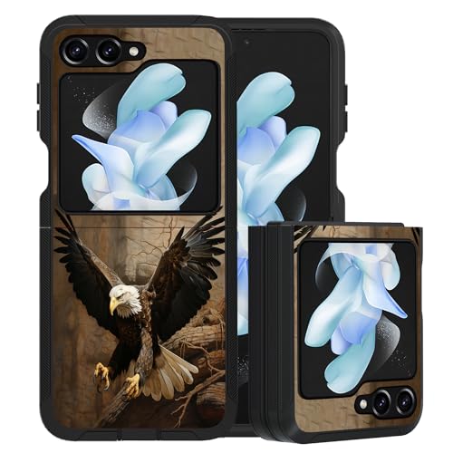 for Samsung Galaxy Z Flip 5 Case, Heavy Duty Dual Layer Hybrid Military Grade Shockproof Drop Folding Protective Cover for Samsung Galaxy Z Flip 5 5G 2023, American Bald Eagle - color: American Bald Eagle