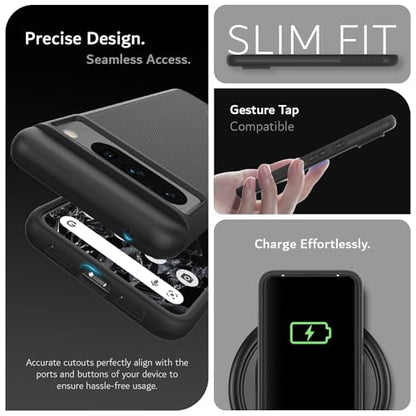 TUDIA MergeGrip [Magsafe Compatible] Designed for Google Pixel 8 Pro Case (2023) - Dual Layer [Military Grade] Shockproof Slim Rugged Tough Heavy Duty Phone Cases - Matte Black - color: Matte Black, size: Magnetic Pixel 8 Pro