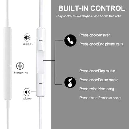 USB C Headphones with Microphone for iPhone 17 16 15 Pro Max,3 Pack