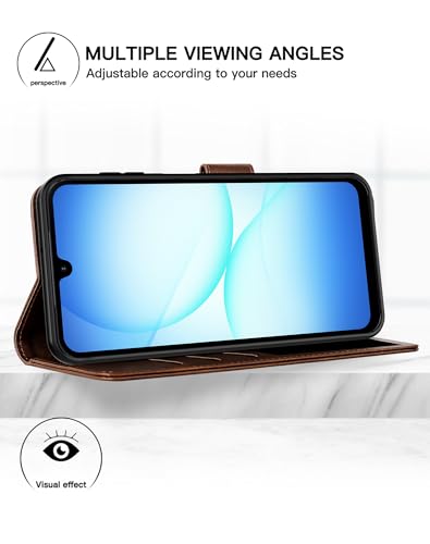 Feitenn for Samsung Galaxy A17 5G (6.7") Case Wallet 2026 with 4 Card Holders Kickstand, PU Flip Leather Magnetic Closure Folio Shockproof Protective Cover, Brown - color: Brown, size: Samsung Galaxy A17 5G