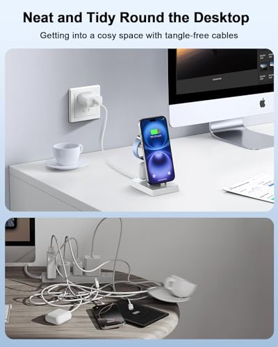 30W Fast Charging Station for Apple Devices - ADADPU 3 in 1 USB C Charger Stand for iPhone 18 Pro Max 17 16 15 & AirPods 4, Wireless Charger Dock Compatible with Apple Watch Ultra/10/9/8/7/6/5/4/3/SE - color: Classic White
