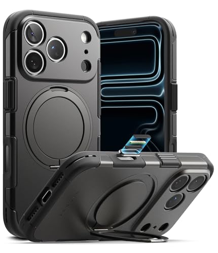 Ringke for iPhone 17 Pro Case [Alles Pro Gunmetal] | Compatible with MagSafe, 360° Rotating Kickstand, Camera Control Capture Button Protection, Powerful Magnet - color: Gunmetal, size: iPhone 17 Pro