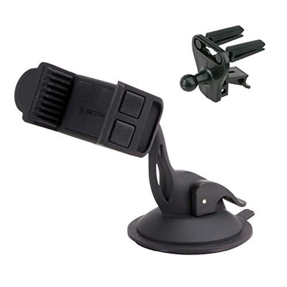 Scosche HDVM Universal 3-in-1 Vent/Windshield/Dashboard Cell Phone Holder Car Mount, Suction Cup Phone Mount with Vent Clip, Compatible with iPhone 16/15/14/13/12 & Mobile Phones up to 3.5 inches - style: Dash / Vent