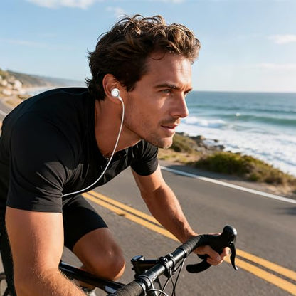 Single Mono Wired Earbud Headset with Microphone