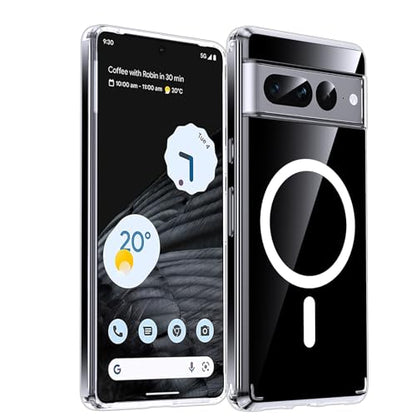 LeYi for Pixel-7-Pro Case: Google Pixel 7 Pro Case [MagSafe Fit] & Raised Camera Guard, Magnetic [Anti-Yellowing] Shockproof Protective para Pixel7Pro Casa Refurbished Smartphone Female Male, Clear - color: Clear, size: Pixel 7 Pro (6.7 Inch)