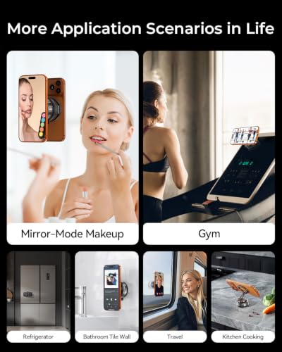 Upgraded 360° Rotation Vacuum Magnetic Phone Holder Stand for iPhone 17 - color: Black