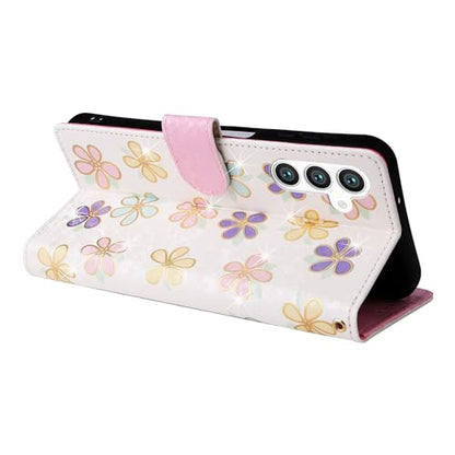 UEEBAI Wallet Case for Samsung Galaxy S23 Plus 5G, PU Leather Phone Case Kickstand RFID Blocking Flip Case Card Slots Wrist Strap Relief Engraved Pattern Magnetic Closure Folio Case - White Daisy - color: White Daisy, size: Samsung Galaxy S23 Plus 5G