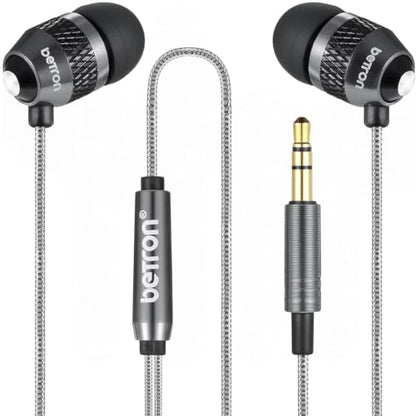 Betron B25 Earphones, Noise Isolating in-Ear Wired Headphones, Black - color: Black