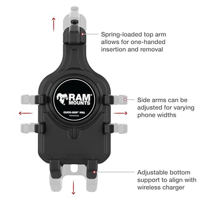 RAM MOUNTS Quick-Grip Pro Universal Phone Holder with B Size Ball - style: Without Vibration Damper