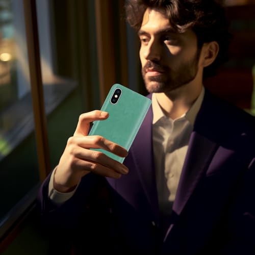 MONASAY Wallet Case for iPhone X/Xs with 3 Card Holders - Mint | Kickstand,RFID Blocking,6.6 feet of shock absorption,PU Leather,Strong Magnetic Closure,Fits 5.8 inch ONLY,screen Protector - color: Mint