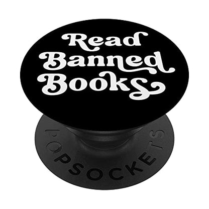 Read Banned Books Retro Lettering PopSockets Swappable PopGrip