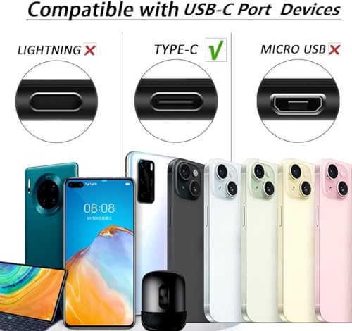 USB-C Dust Plugs 20-Pack Anti-Dust Silicone Cover, Black - color: Black