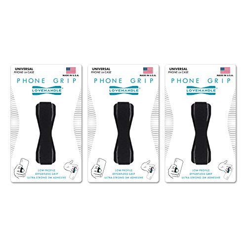 LOVEHANDLE Original Phone Grip 3-Pack - Black Strap and Base