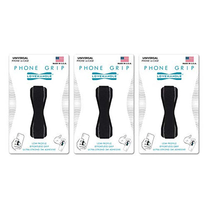 LOVEHANDLE Original Phone Grip 3-Pack - Black Strap and Base