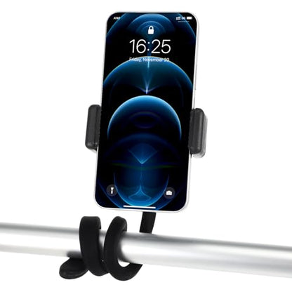 Sibba Stroller Phone Holder for Parent Portable Stroller Phone Holder Mount Universal 17inch Length Flexible Gooseneck Phones Stand with Non-skidding Arm Grip Angle Adjustable for Wheelchair Treadmill - color: Black