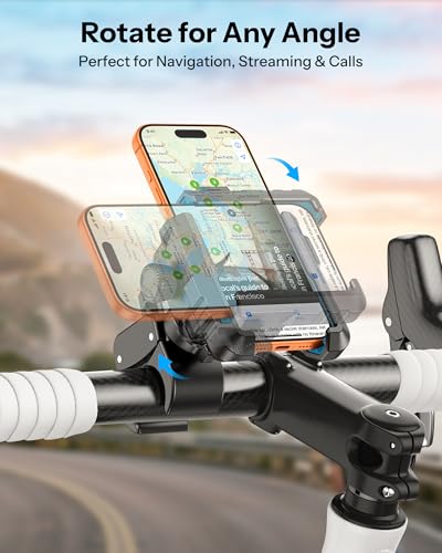 OMOTON BK01 Anti-Vibration Bike Phone Mount, Quick Lock for Riders - color: 2-Blue