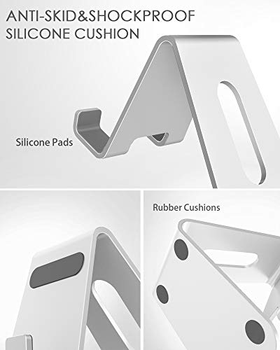 CreaDream Phone Stand Holder, Aluminum Phone Stand for Desk - color: Silver