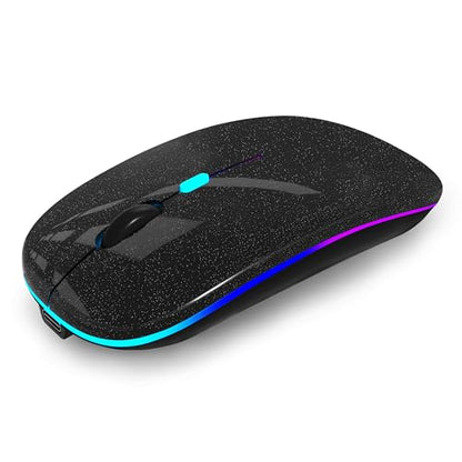 WREANU Wireless Bluetooth Mouse, Rechargeable Laptop Mice, Black Bright - color: Black Bright