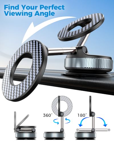PlusAcc Car Phone Holder, Vacuum Magnetic Mount for MagSafe, No Charging