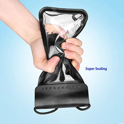 Waterproof Phone Pouch,IPX8 Waterproof Phone Case Bag Holder for iPhone 14 Pro Max/14 Plus/13/13 Pro Max/12/12 Pro Max/11/11 Pro Max/Xs Max/XR Samsung up to 6.9" for Kayaking Swimming(Black) - color: Black to 6.9"