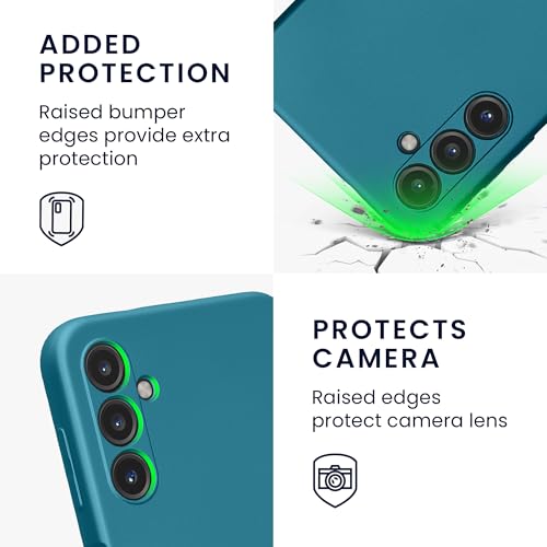 kwmobile Case Compatible with Samsung Galaxy A14 5G Case -Soft TPU Back Phone Cover - with Metallic Look - Metallic Caribbean Blue - color: Metallic Caribbean Blue, size: Galaxy A14 5G