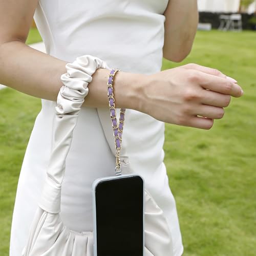 TENOC Universal Metal Phone Wrist Strap/Crossbody Chain - color: W-purple
