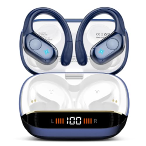 Wireless Earbuds Bluetooth 5.4 Headphones Sports, 75Hrs Bass Hi-Fi Stereo - color: Y-Starry Deep Blue