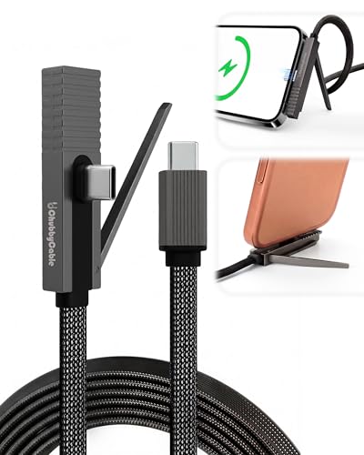 chubbycable 240W Invisible Stand Fast Charge USB C to C Cable, Black 4.9FT - color: Black, size: 4.9ft