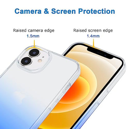 JJGoo Compatible with iPhone 12 Case & iPhone 12 Pro Case Clear, Soft Transparent Shockproof Protective Slim Thin Bumper Phone Cover, Blue Gradient - color: Gradient Blue