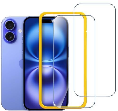 ivoler Screen Protector for iPhone 16/15 6.1" Tempered Glass 2-Pack - size: iPhone 16 6.1"