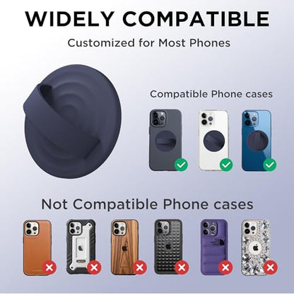 Magnetic Phone Grip for MagSafe, Silicone Ring Grip, Midnight Blue - color: Midnight Blue