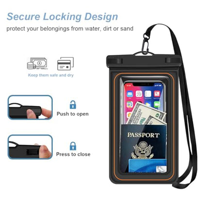 Waterproof Floating Phone Pouch, Universal IPX8 Waterproof Case for iPhone Samsung Galaxy Series, 6.9" Dry Bag with Lanyard for Beach Pool Water Play Swimming Cyan - color: Cyan
